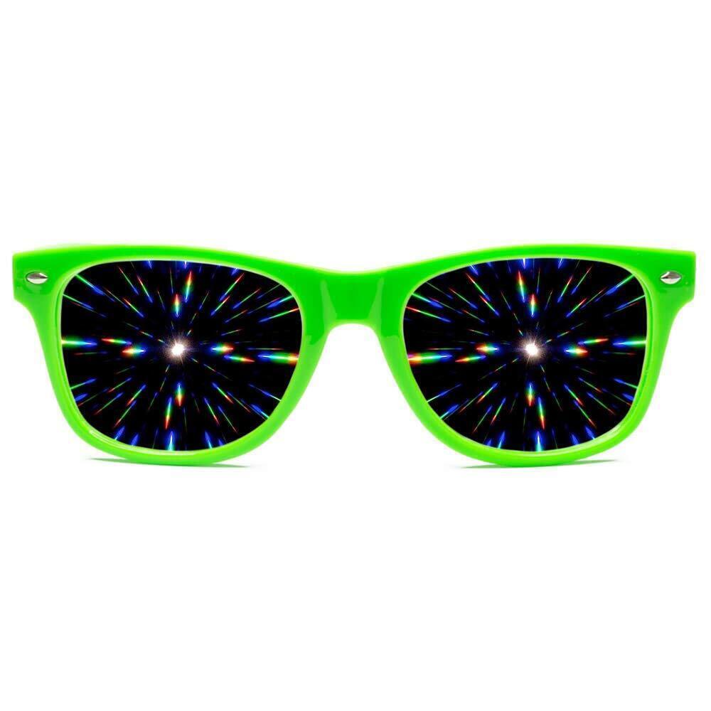 5892 Ultimate Diffraction Glasses - Green - 3D Prism Rainbow Effect - Great